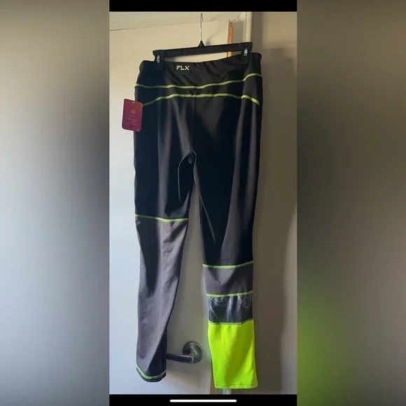 Misses size XL Black and Gray active pants with Green Accents brand is FLX - Picture 2 of 7